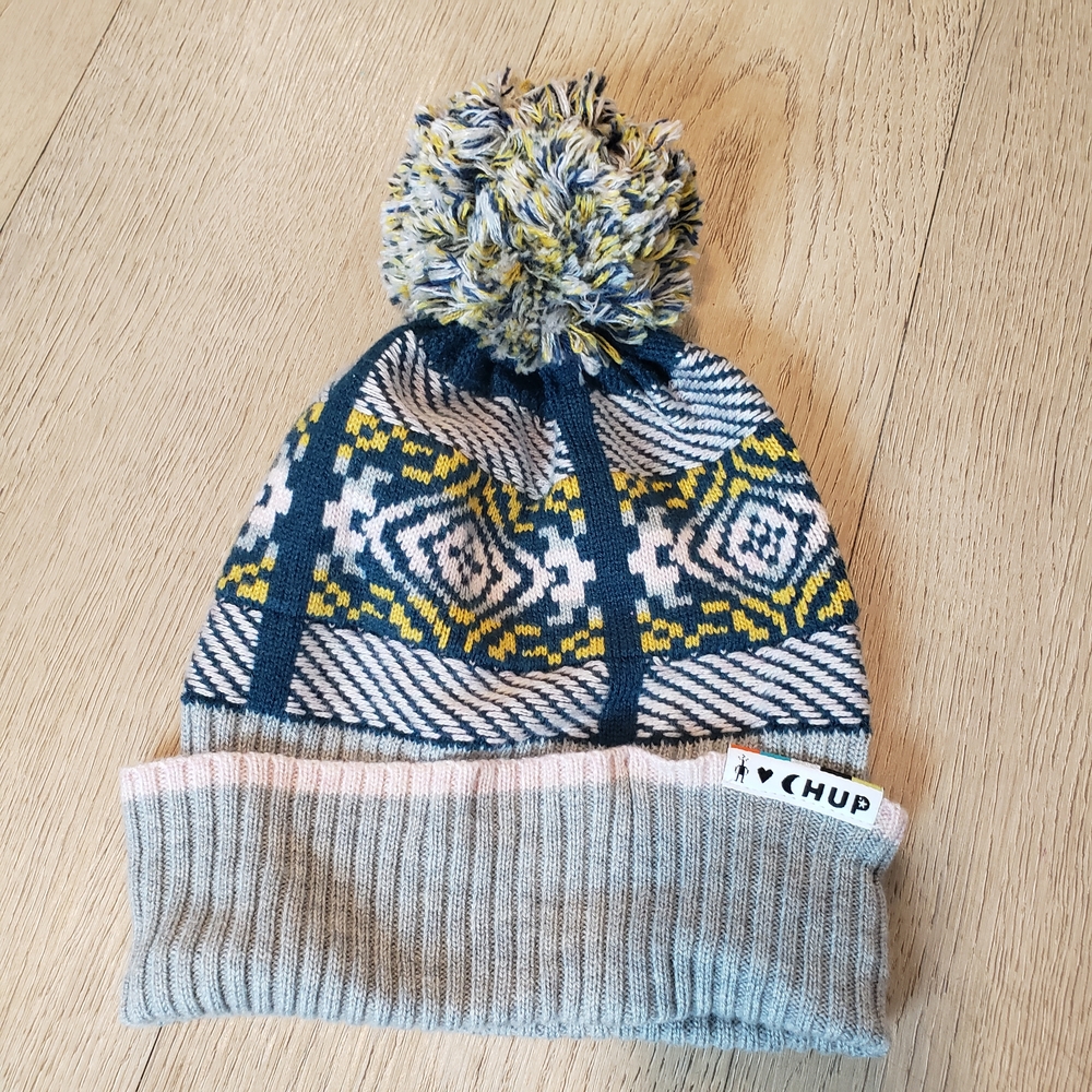 Smartwool Blue and Yellow Geometric Kids Beanie